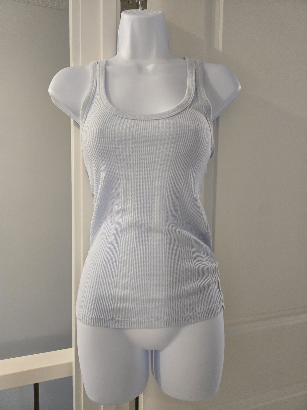Aerie Light Blue Ribbed Scoop Neck Tank Top